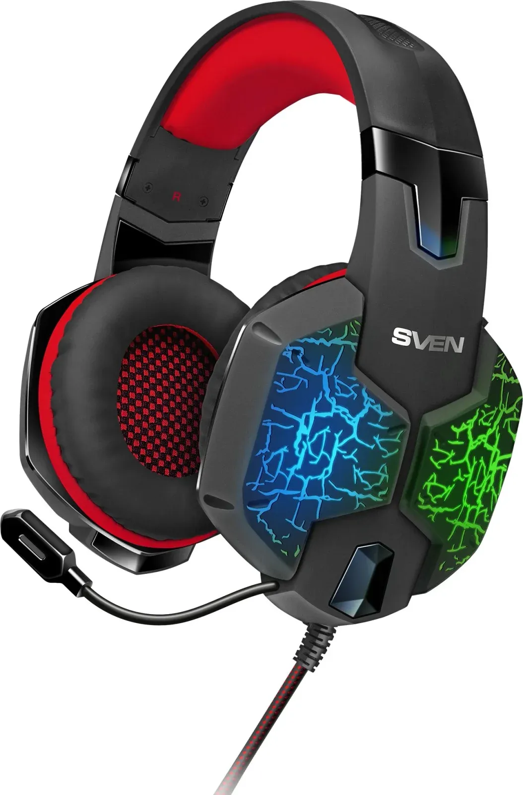 Наушники с микрофоном Sven AP-U988MV черный/красный 2.2м мониторные оголовье - фото 7