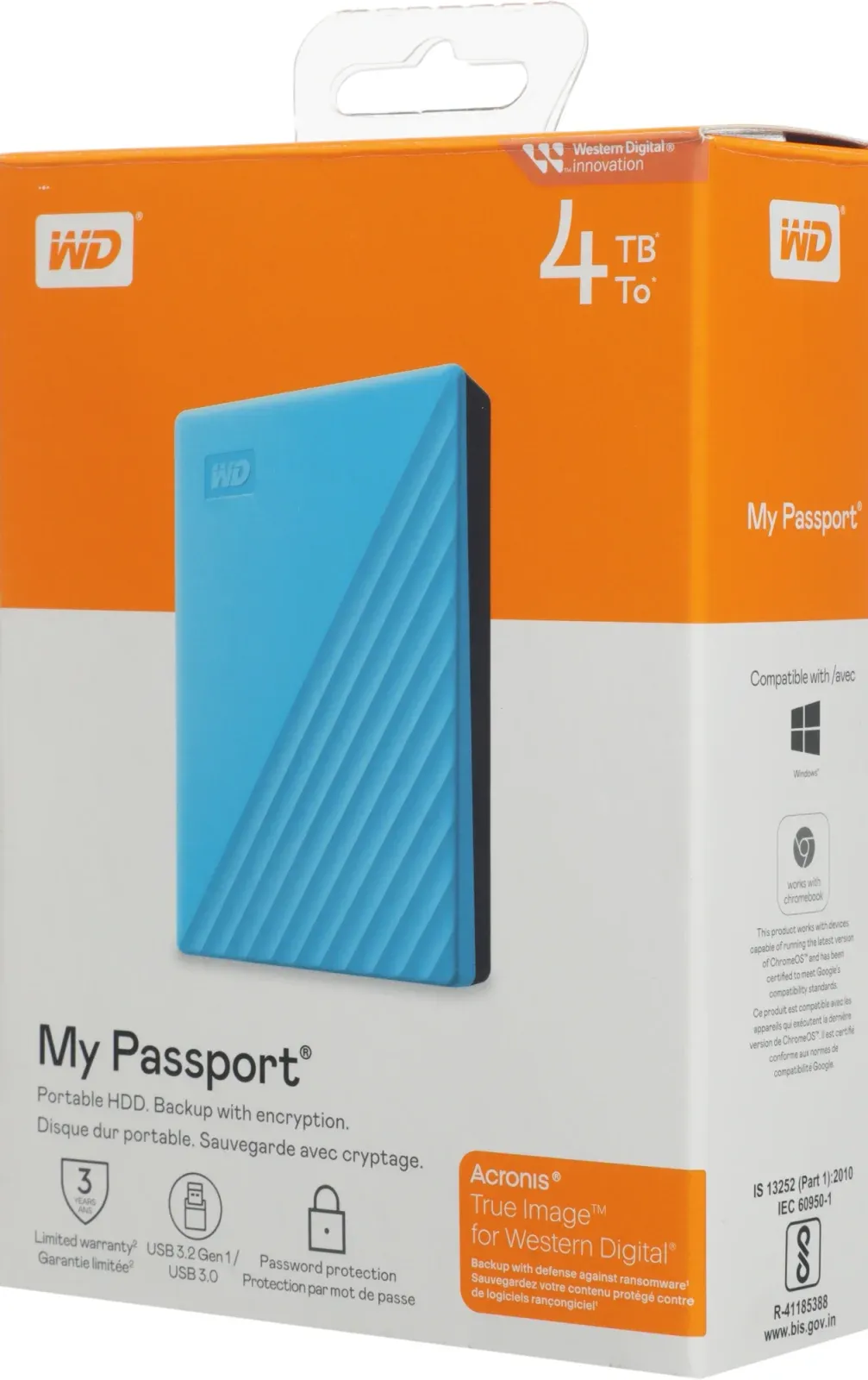 Жесткий диск WD USB3.2 Gen1 4TB WDBPKJ0040BBL-WESN My Passport 2.5 голубой - фото 8