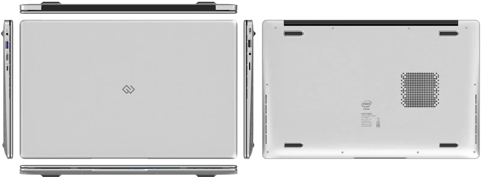Ноутбук Digma EVE P5851 Pentium Silver N5030 8Gb SSD256Gb Intel UHD Graphics 605 15.6 IPS FHD 1920x1080 Windows 11 Pro silver WiFi BT Cam 5000mAh DN15N5-8CXW05 - фото 6