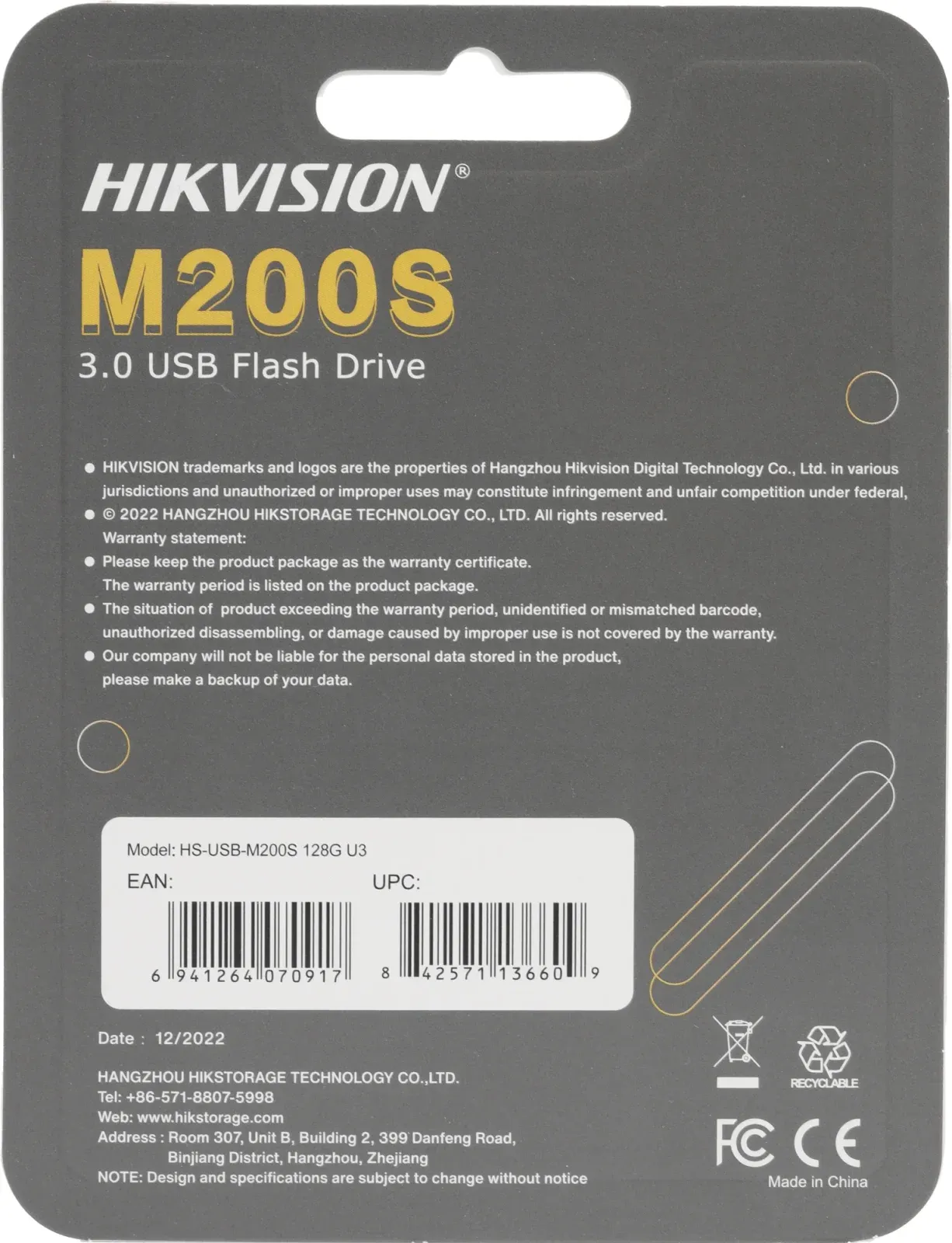 Флеш Диск Hikvision 128GB M200S Hiksemi HS-USB-M200S/128G/U3 USB3.0 серебристый/черный, 128 ГБ - фото 3