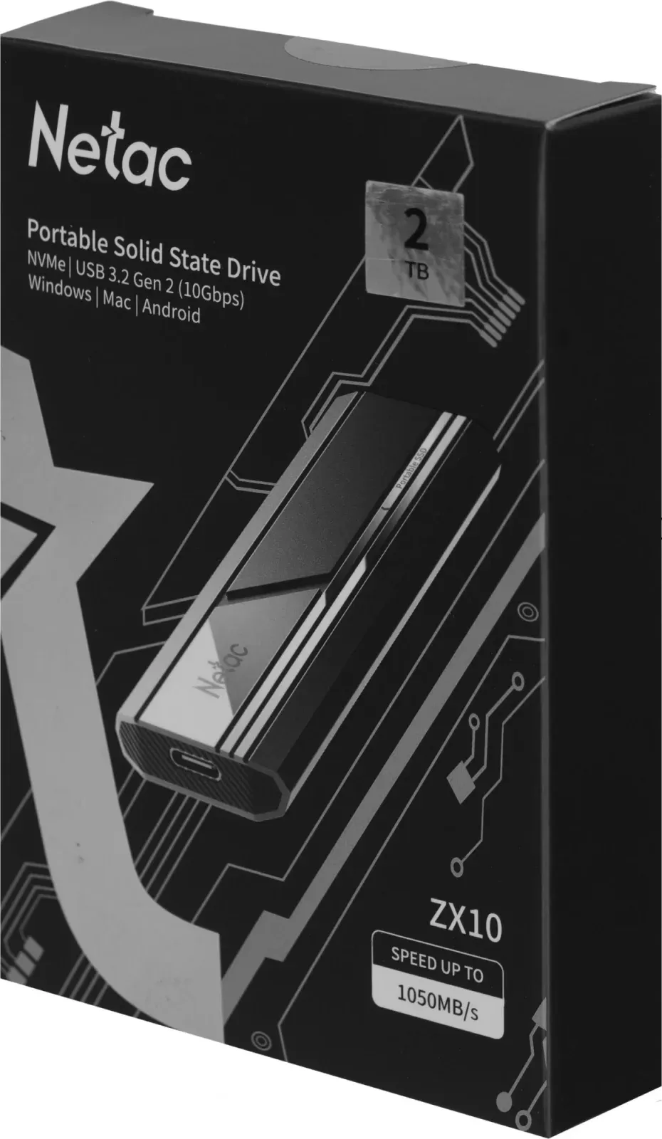 Накопитель SSD Netac USB-C 2TB NT01ZX10-002T-32BK ZX10 черный - фото 7