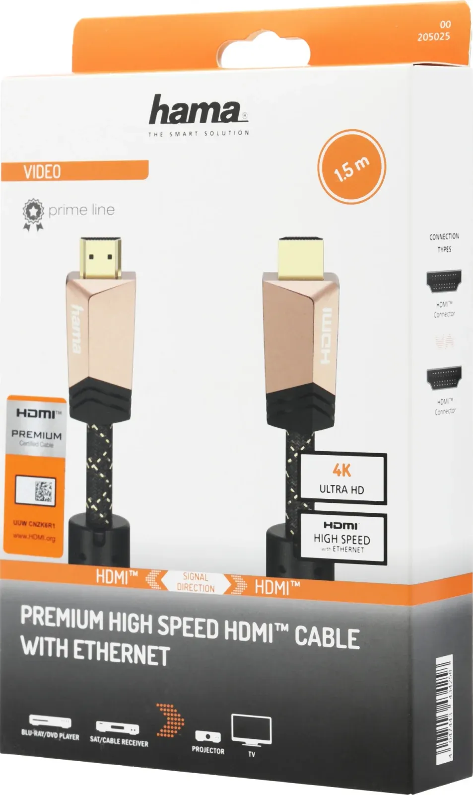 Кабель аудио-видео Hama Premium HDMI m/HDMI m 1.5м. феррит.кольца позолоч.конт. черный 5зв 00205025 - фото 5