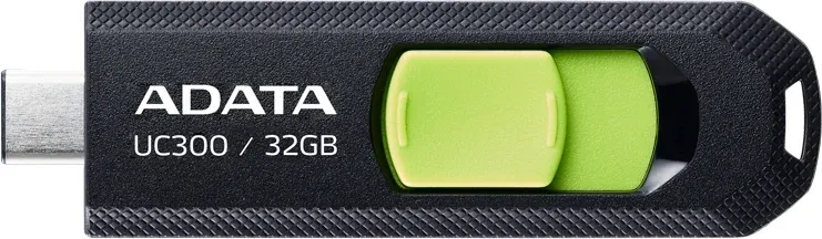 Флеш Диск A-Data 32Gb Type-C UC300 ACHO-UC300-32G-RBK/GN USB3.2 черный/зеленый, 32 ГБ - фото 1