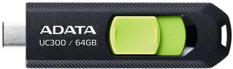 Флеш Диск A-Data 64Gb Type-C UC300 ACHO-UC300-64G-RBK/GN USB3.2 черный/зеленый, 64 ГБ - фото 1