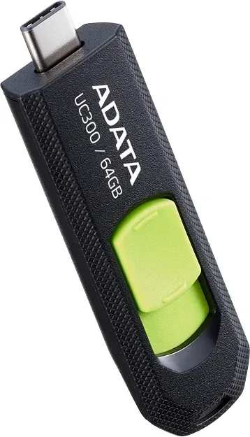Флеш Диск A-Data 64Gb Type-C UC300 ACHO-UC300-64G-RBK/GN USB3.2 черный/зеленый, 64 ГБ - фото 2