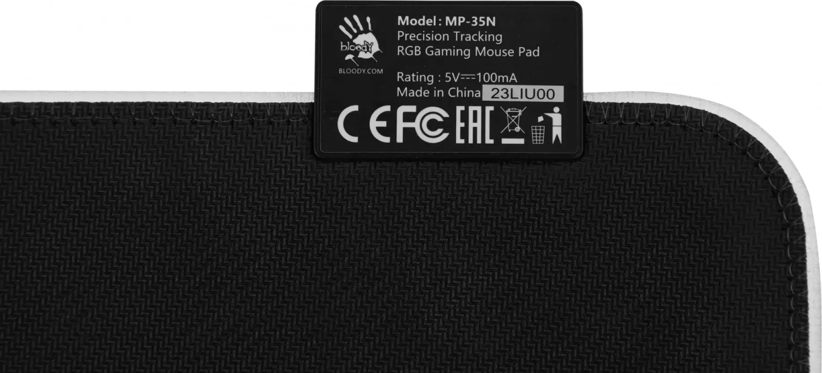 Коврик для мыши A4Tech Bloody MP-35N Средний черный 350x250x4мм - фото 5