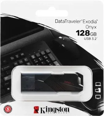 Флеш Диск Kingston 128Gb DataTraveler Exodia Onyx DTXON/128GB USB3.2 черный, 128 ГБ - фото 7