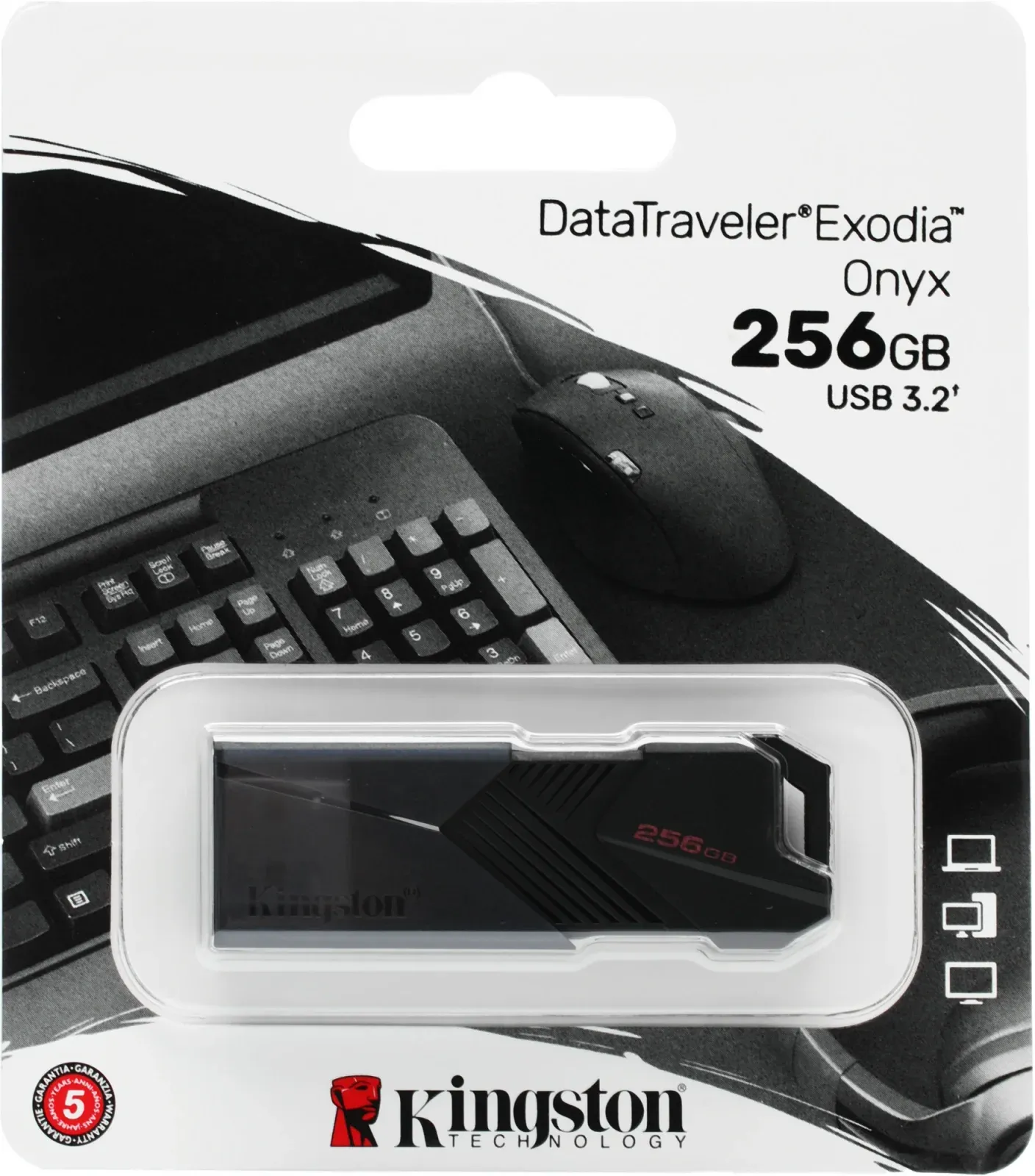 Флеш Диск Kingston 256Gb DataTraveler Exodia Onyx DTXON/256GB USB3.2 черный, 256 ГБ - фото 3