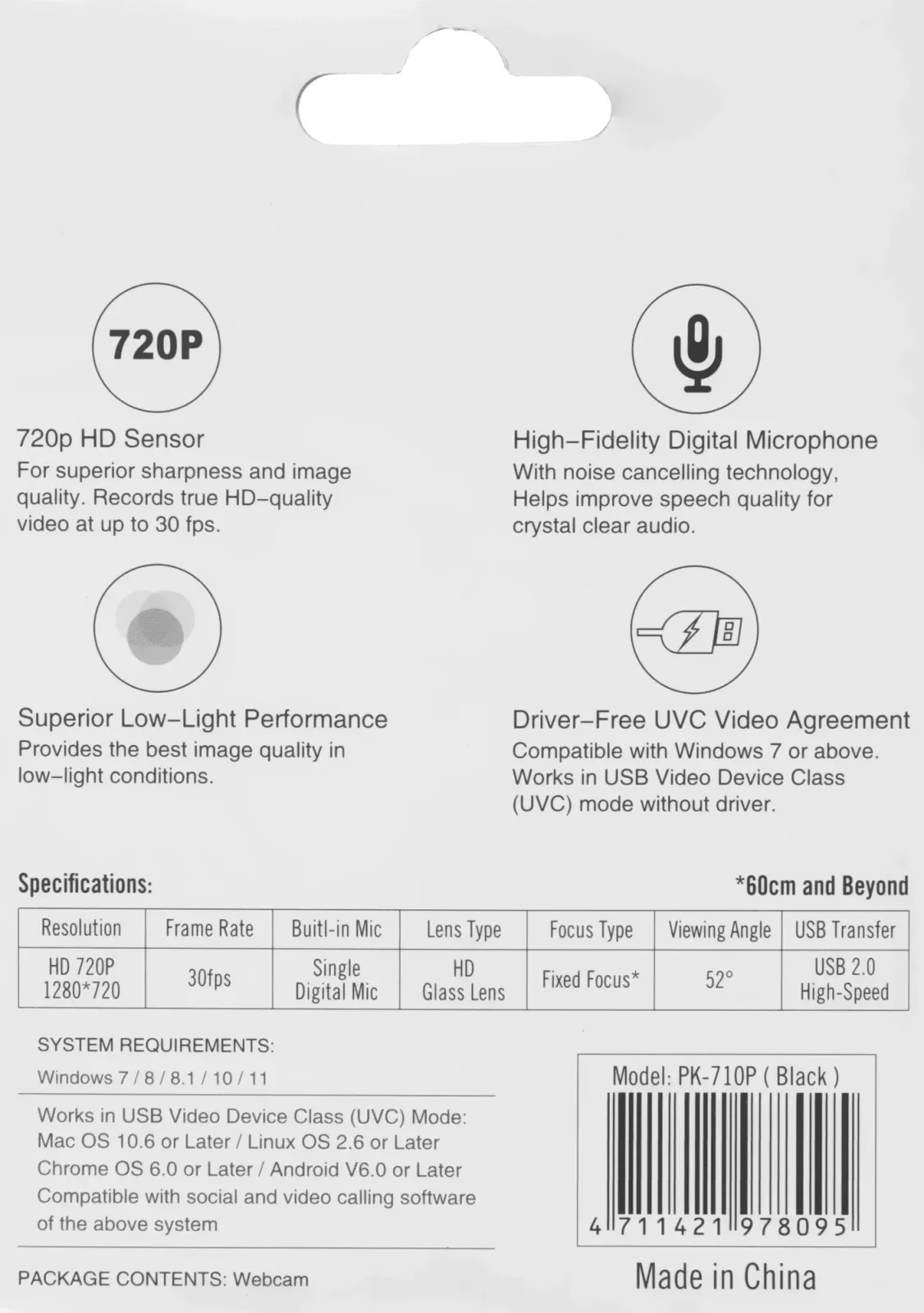 Камера Web A4Tech PK-710P черный 1Mpix 1280x720 USB2.0 с микрофоном - фото 3
