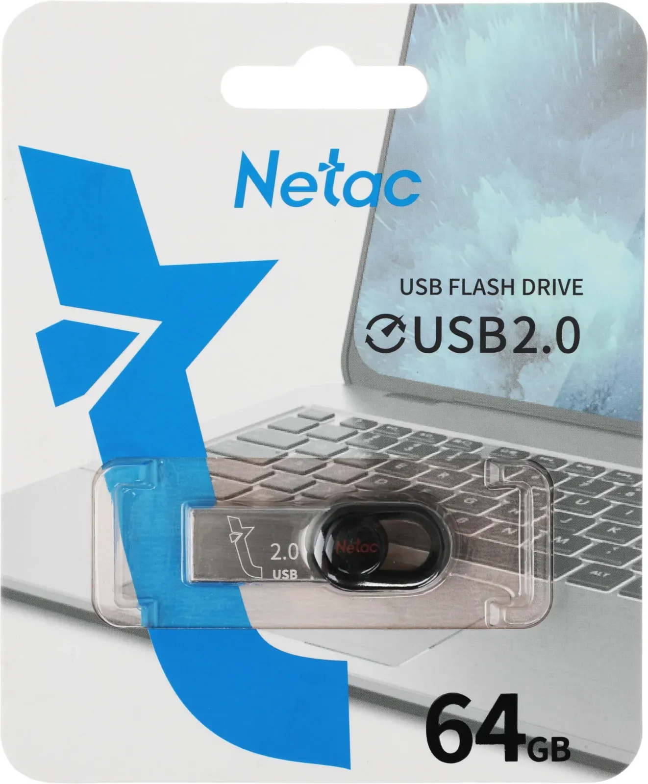 Флеш Диск Netac 64Gb UM2 NT03UM2N-064G-20BK USB2.0 серебристый/черный, 64 ГБ - фото 6