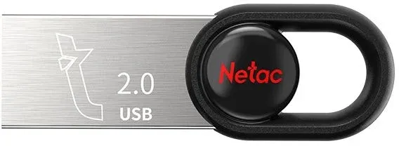 Флеш Диск Netac 32Gb UM2 NT03UM2N-032G-20BK USB2.0 серебристый/черный, 32 ГБ - фото 1