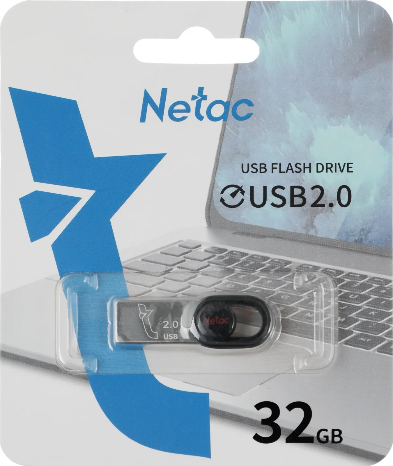 Флеш Диск Netac 32Gb UM2 NT03UM2N-032G-20BK USB2.0 серебристый/черный, 32 ГБ - фото 6