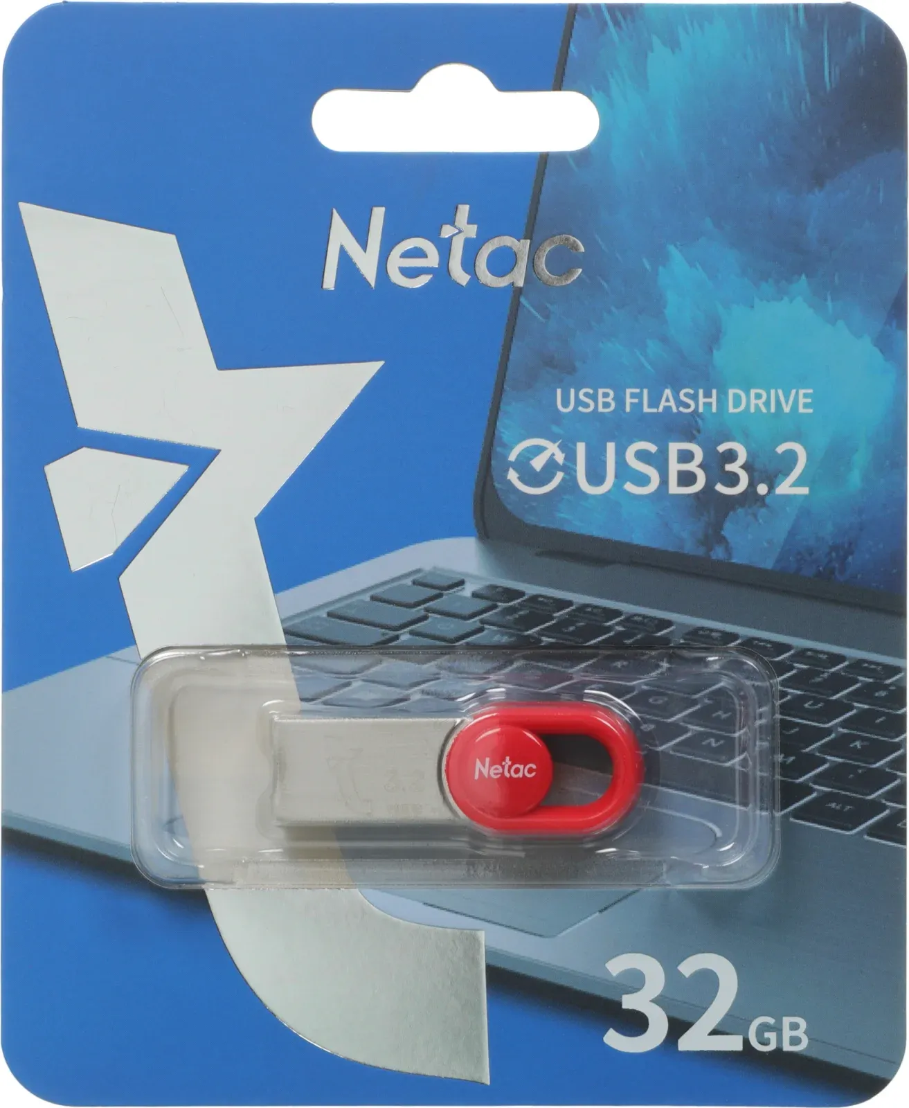 Флеш Диск Netac 32Gb UM2 NT03UM2N-032G-32RE USB3.2 серебристый/красный, 32 ГБ - фото 6