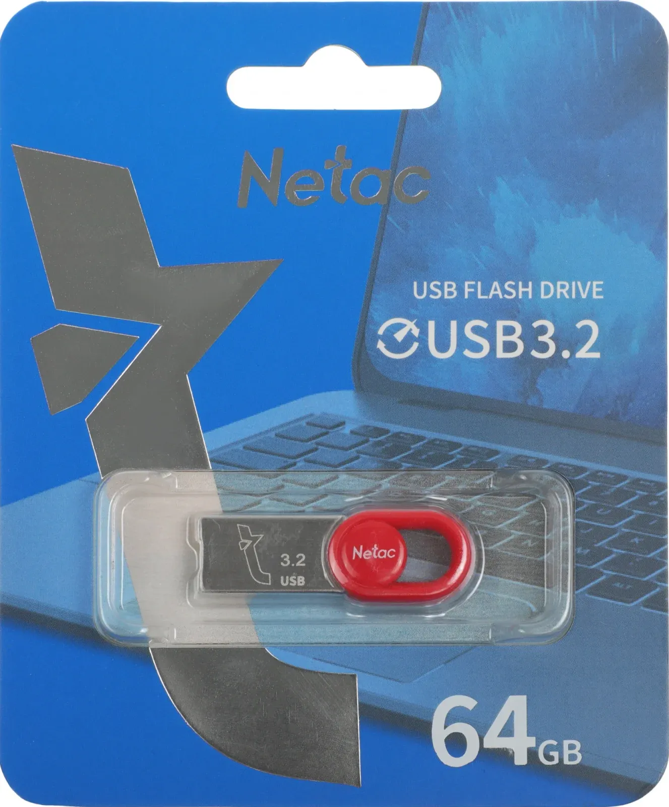 Флеш Диск Netac 64Gb UM2 NT03UM2N-064G-32RE USB3.2 серебристый/красный, 64 ГБ - фото 6