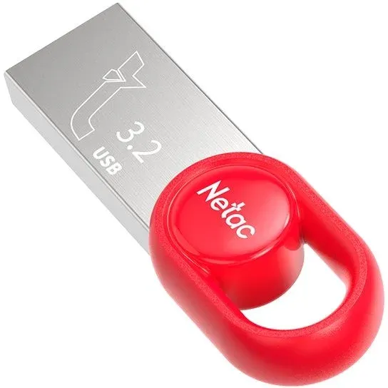 Флеш Диск Netac 128Gb UM2 NT03UM2N-128G-32RE USB3.2 серебристый/красный, 128 ГБ - фото 4