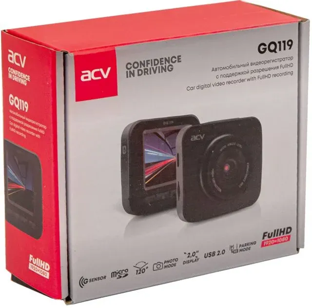Видеорегистратор ACV GQ119 черный 1080x1920 1080p 120гр. GP2247 - фото 3