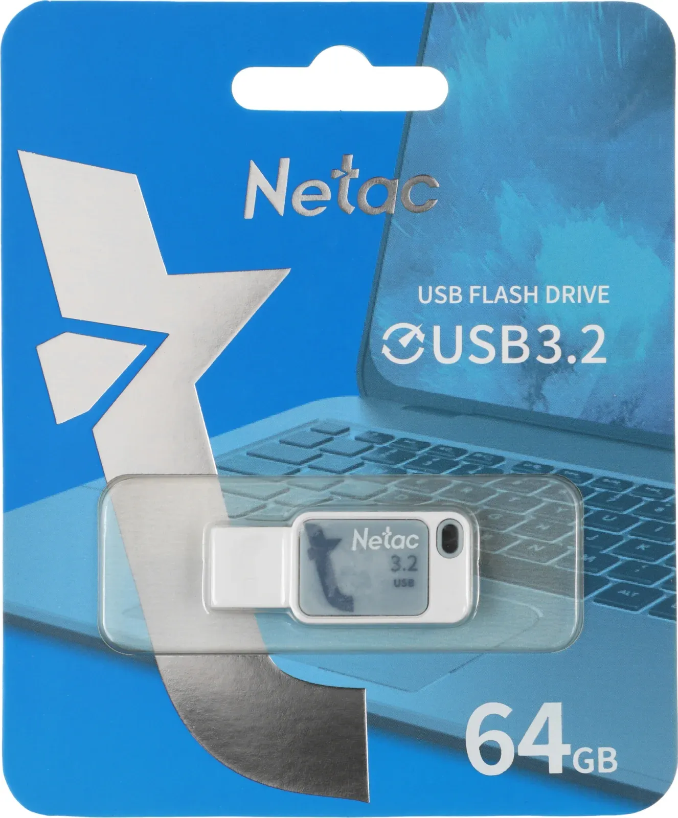 Флеш Диск Netac 64Gb UA31 NT03UA31N-064G-32BL USB3.2 синий, 64 ГБ - фото 2