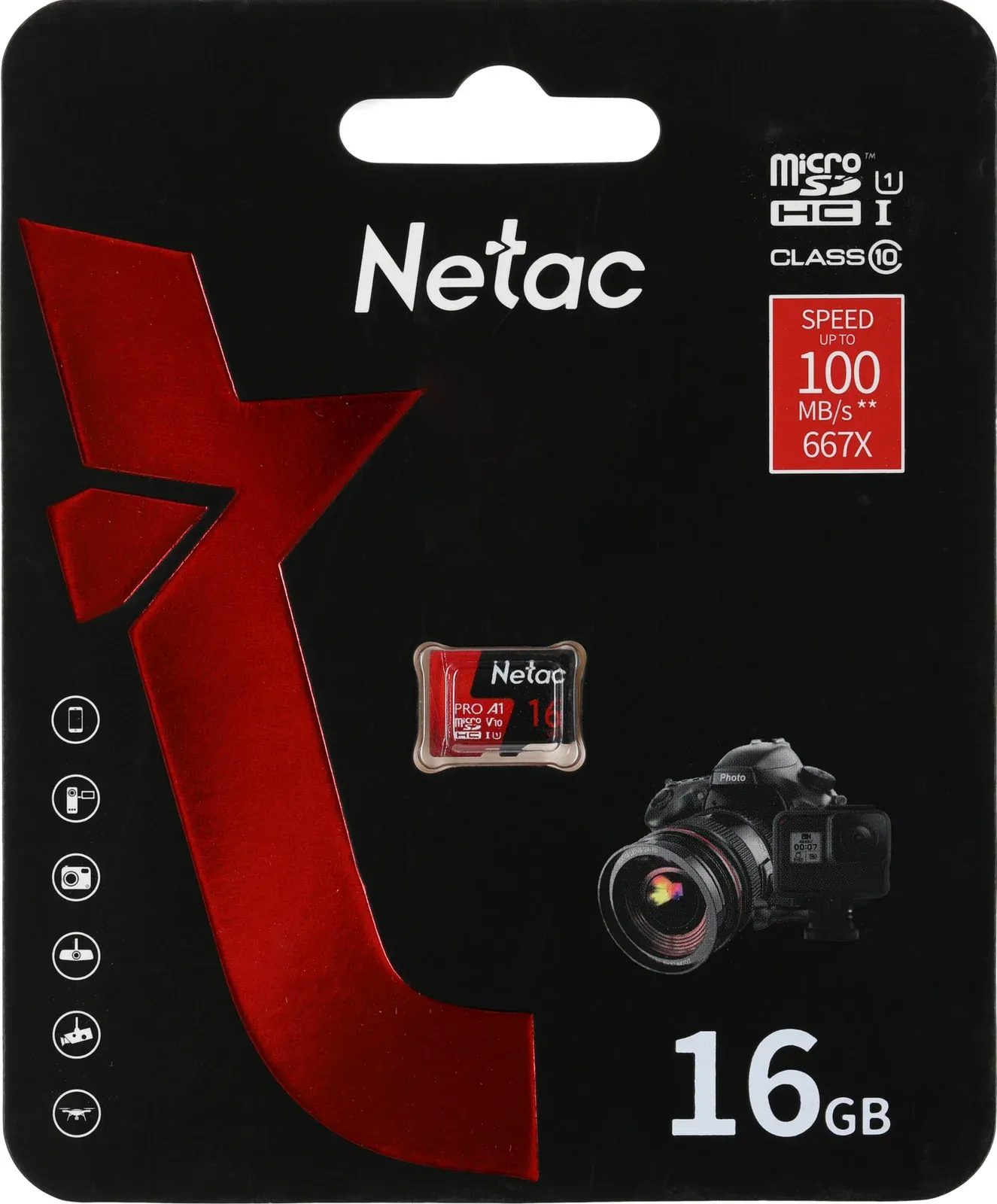 Флеш карта microSDHC 16GB Netac NT02P500PRO-016G-S P500 Extreme Pro V10 A1 w/o adapter - фото 2