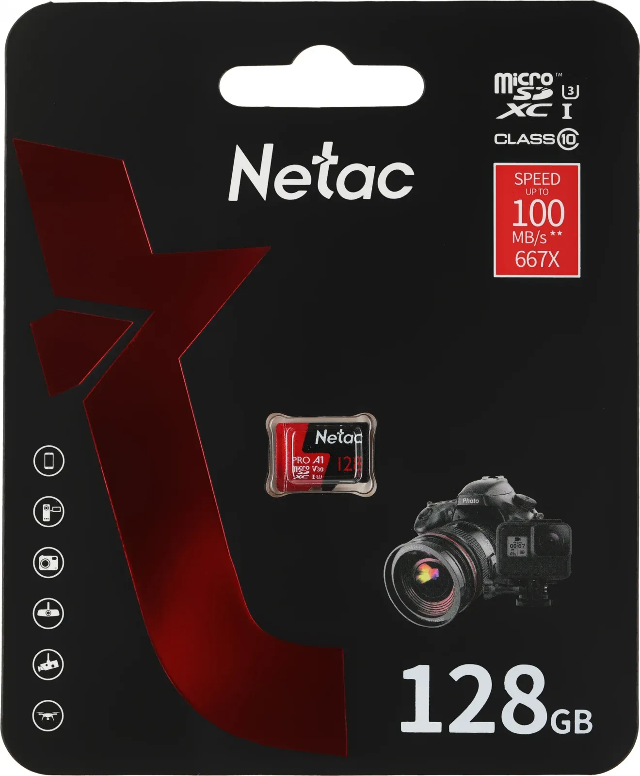 Флеш карта microSDXC 128GB Netac NT02P500PRO-128G-S P500 Extreme Pro A1 w/o adapter - фото 3