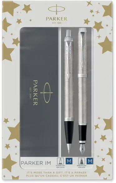 Набор ручек Parker IM Core FK221 2183058 Stainless Steel CT M сталь нержавеющая подар.кор. ручка перьевая ручка шариковая - фото 7