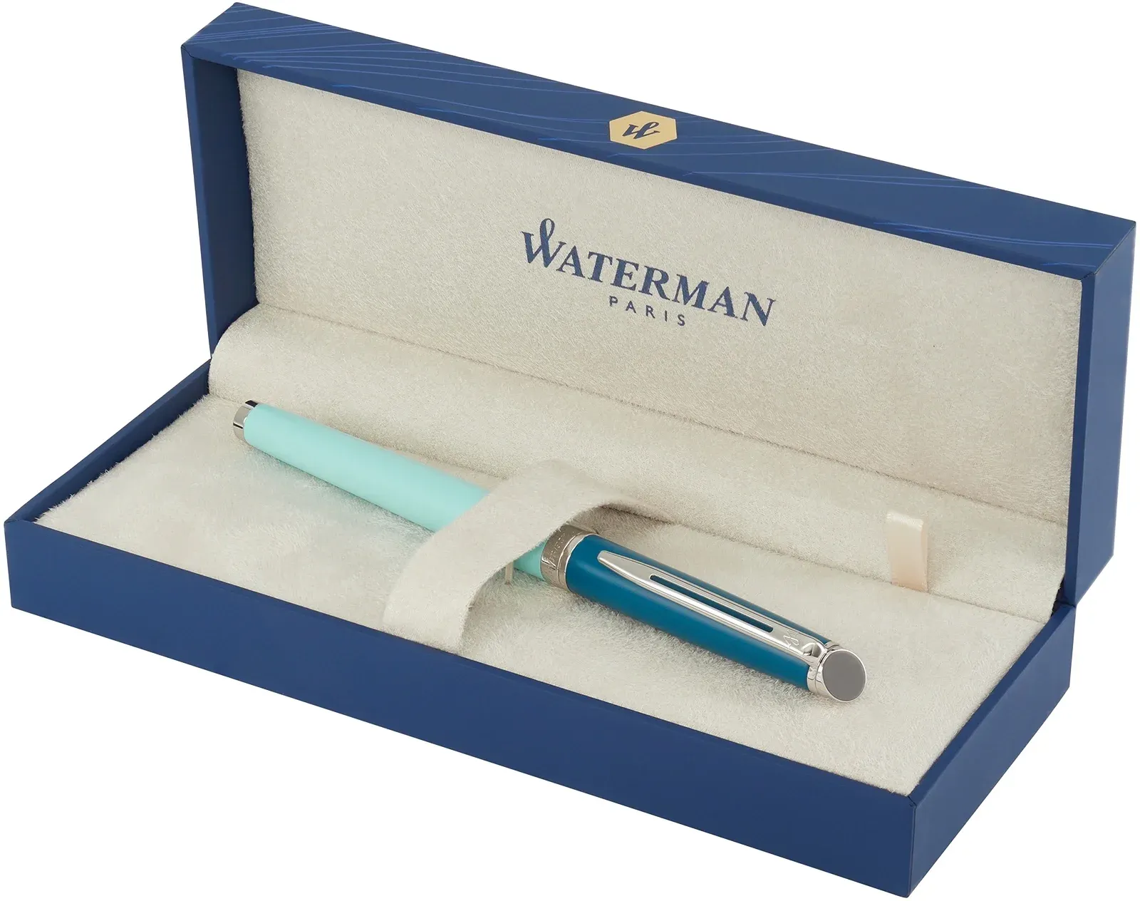 Ручка перьев. Waterman Hemisphere Colour Blocking 2190122 Green CT сталь нержавеющая F подар.кор. - фото 3