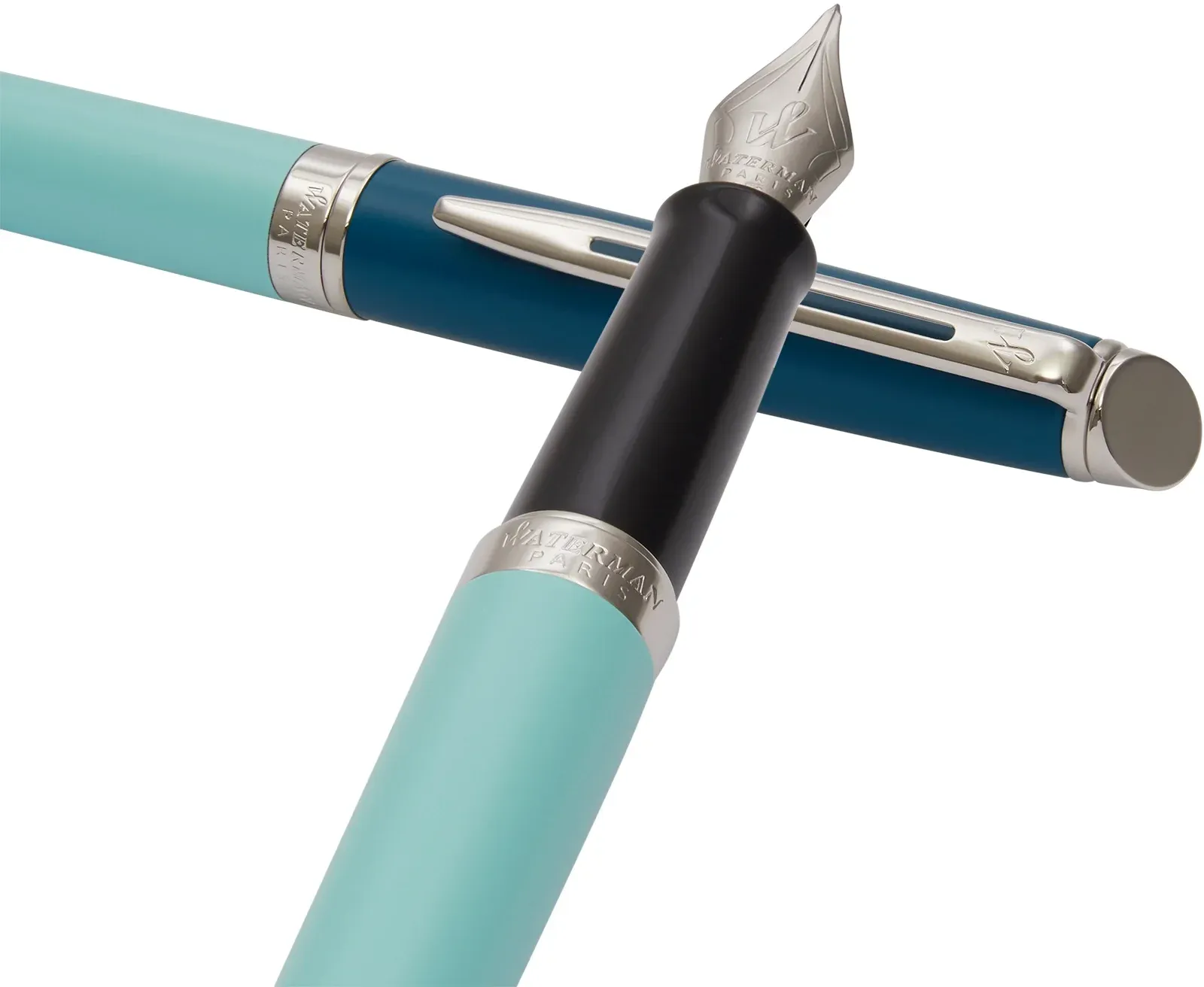 Ручка перьев. Waterman Hemisphere Colour Blocking 2190122 Green CT сталь нержавеющая F подар.кор. - фото 4