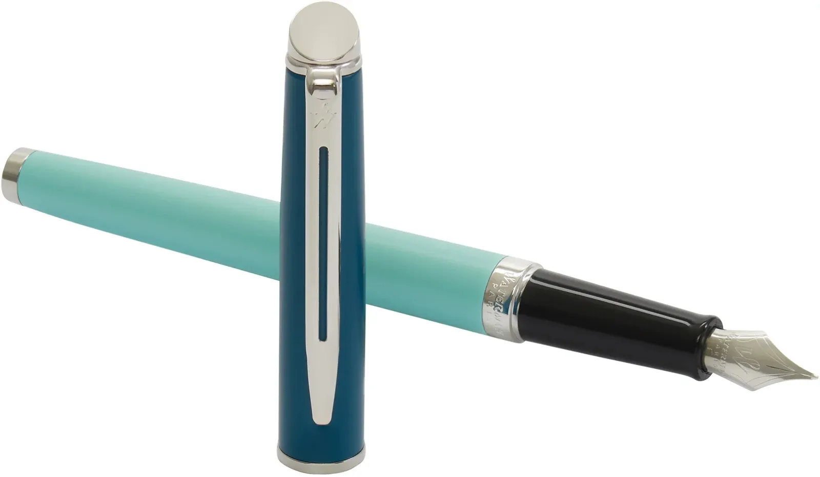 Ручка перьев. Waterman Hemisphere Colour Blocking 2190122 Green CT сталь нержавеющая F подар.кор. - фото 6