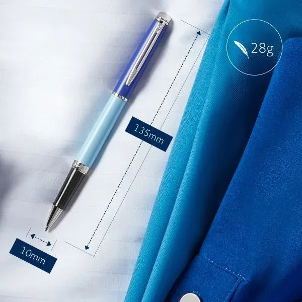 Ручка роллер Waterman Hemisphere Colour Blocking 2179926 Blue CT F черн. черн. подар.кор. - фото 3