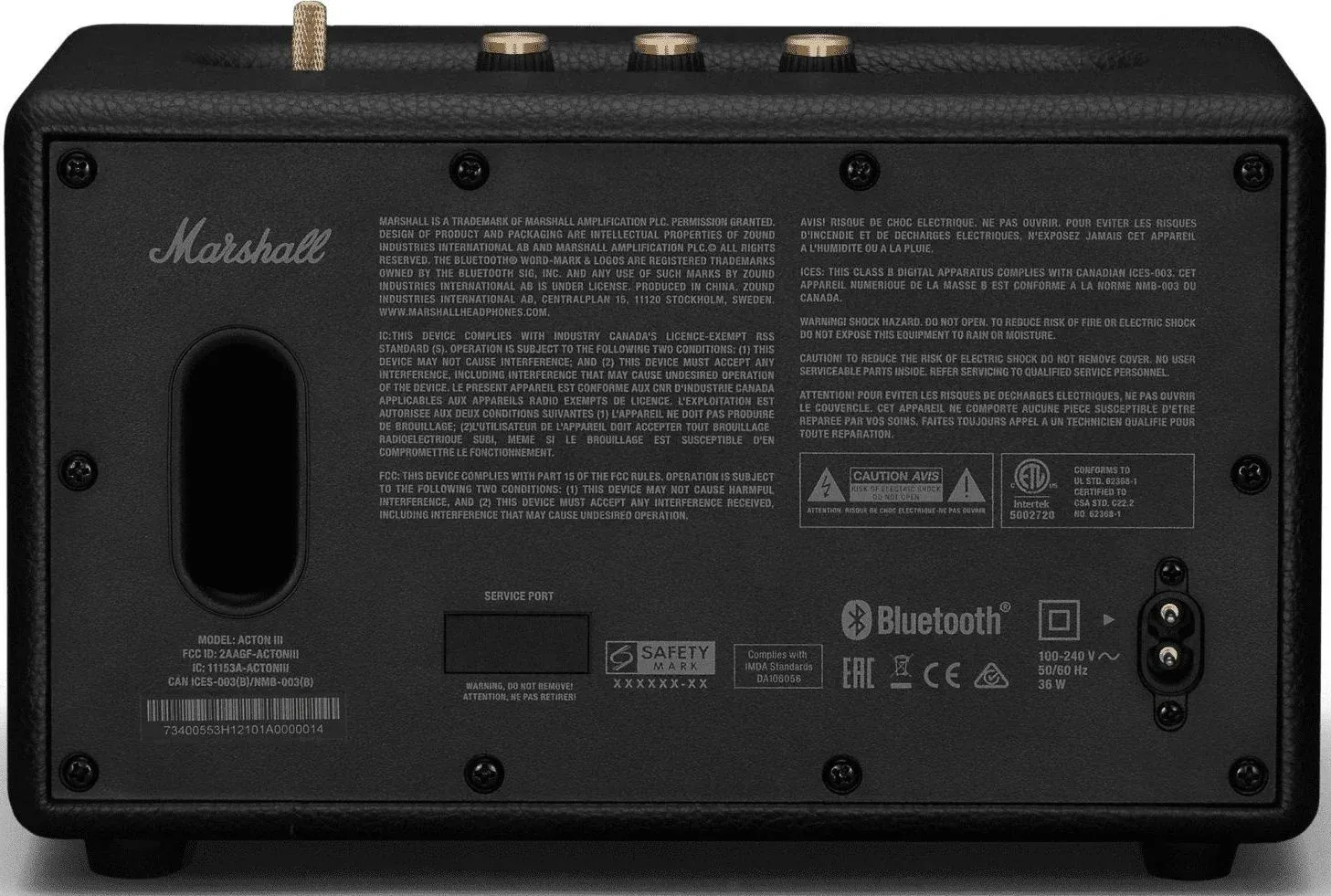 Колонка порт. Marshall Acton III черный/золотистый 60W 2.1 BT/3.5Jack 10м - фото 2