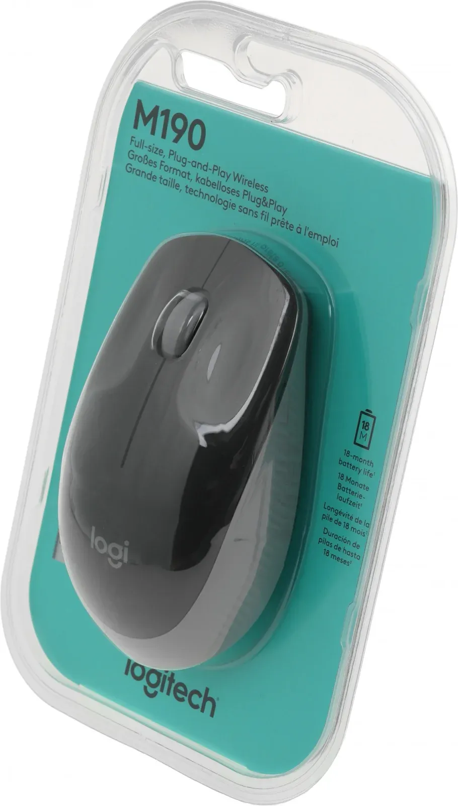 Мышь Logitech M190 черный/серый оптическая 1000dpi беспров. USB 2but 910-005906 - фото 5