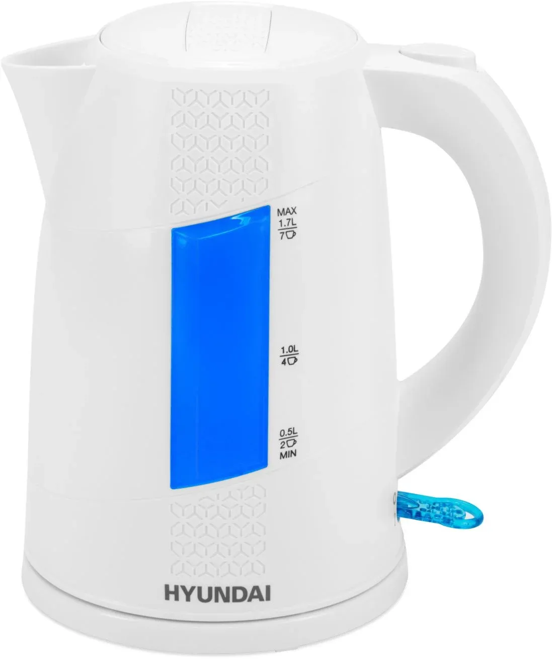 Чайник электрический Hyundai HYK-P2407 1.7л. 2200Вт белый/голубой корпус: пластик - фото 5