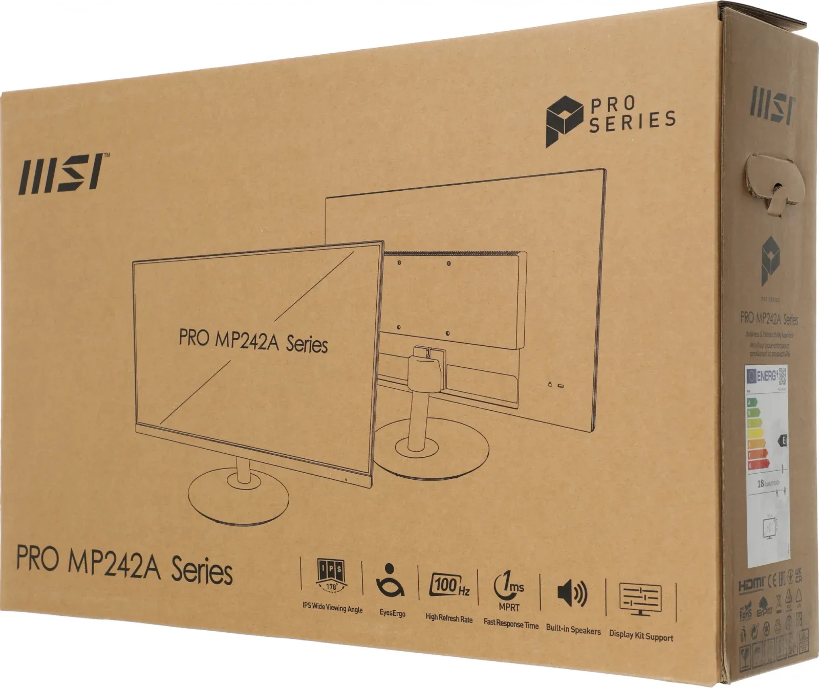 Монитор MSI 23.8 Pro MP242A черный IPS LED 1ms 16:9 HDMI M/M 300cd 178гр/178гр 1920x1080 100Hz VGA DP FHD 3.07кг - фото 5