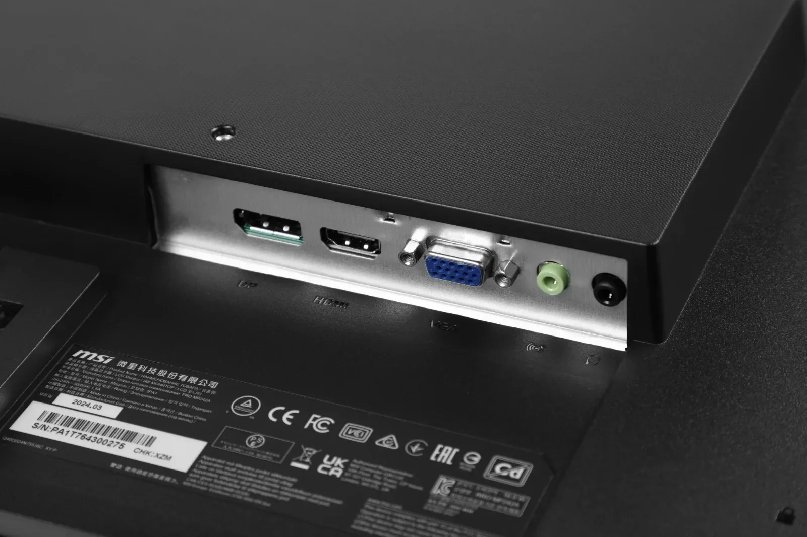 Монитор MSI 23.8 Pro MP242A черный IPS LED 1ms 16:9 HDMI M/M 300cd 178гр/178гр 1920x1080 100Hz VGA DP FHD 3.07кг - фото 6