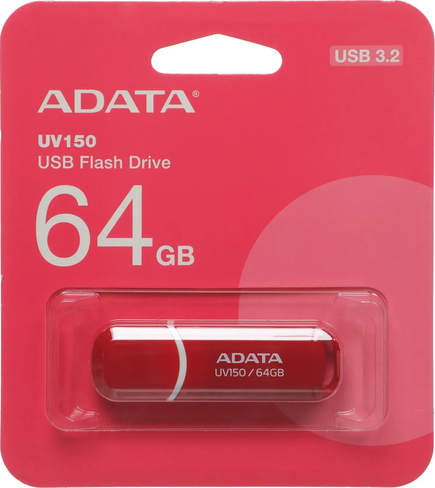 Флеш Диск A-Data 64Gb DashDrive UV150 AUV150-64G-RRD USB3.0 красный, 64 ГБ - фото 3