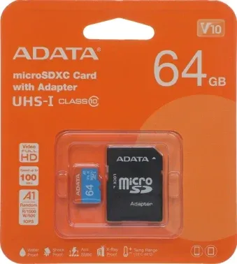 Флеш карта microSDXC 64GB A-Data AUSDX64GUICL10A1-RA1 Premier + adapter - фото 7