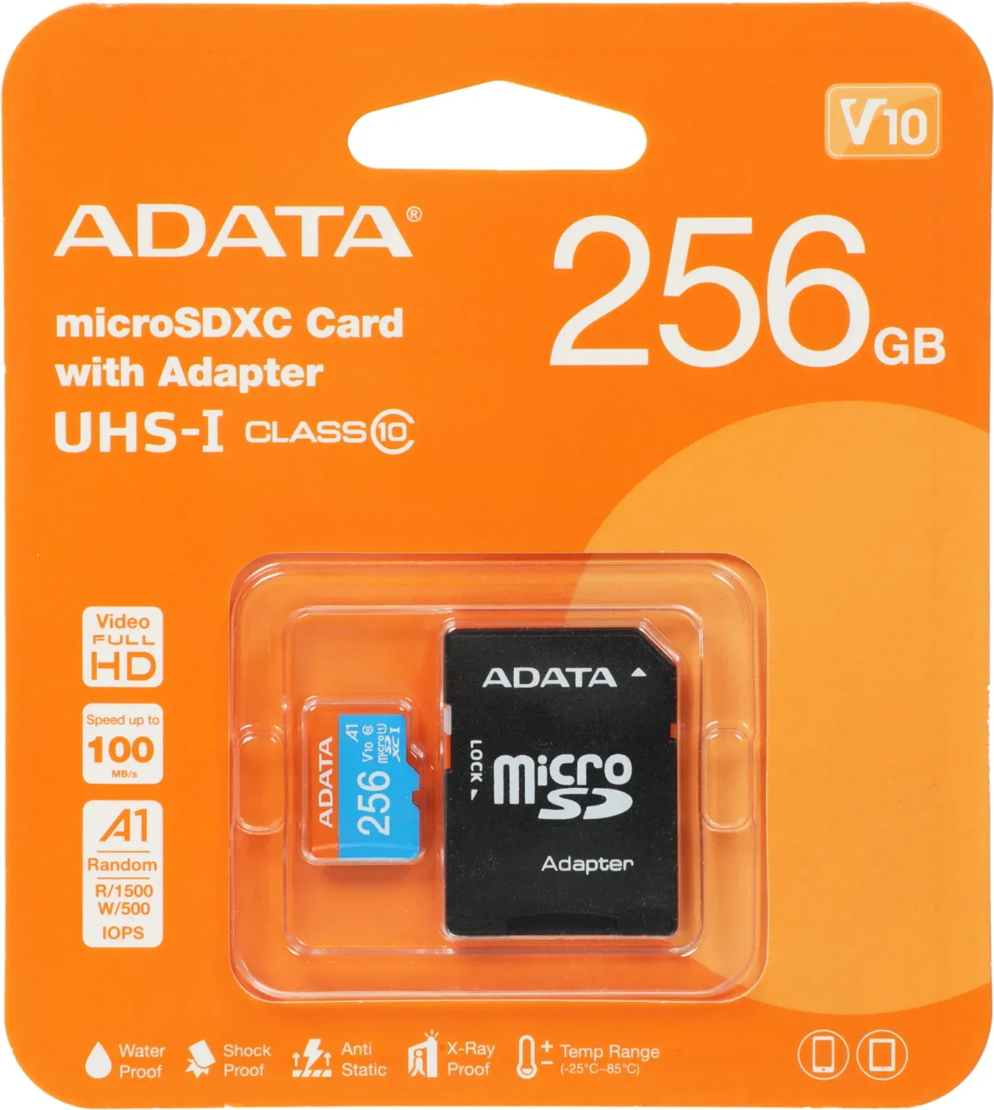 Флеш карта microSDXC 256GB A-Data AUSDX256GUICL10A1-RA1 Premier + adapter - фото 3