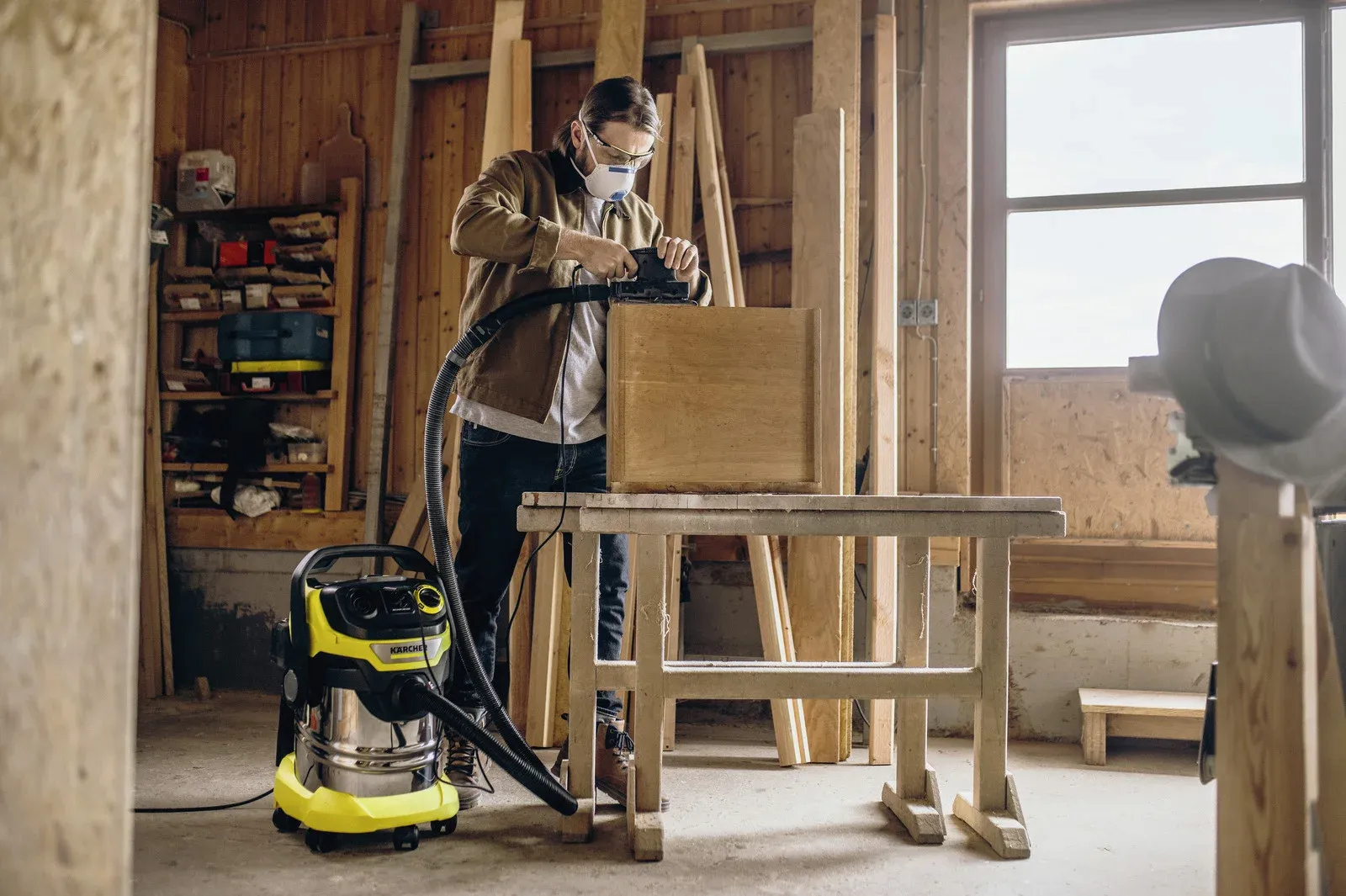 Строительный пылесос Karcher WD 5 P S V-25/5/22 1100Вт уборка: сухая/сбор воды/выдув желтый - фото 4