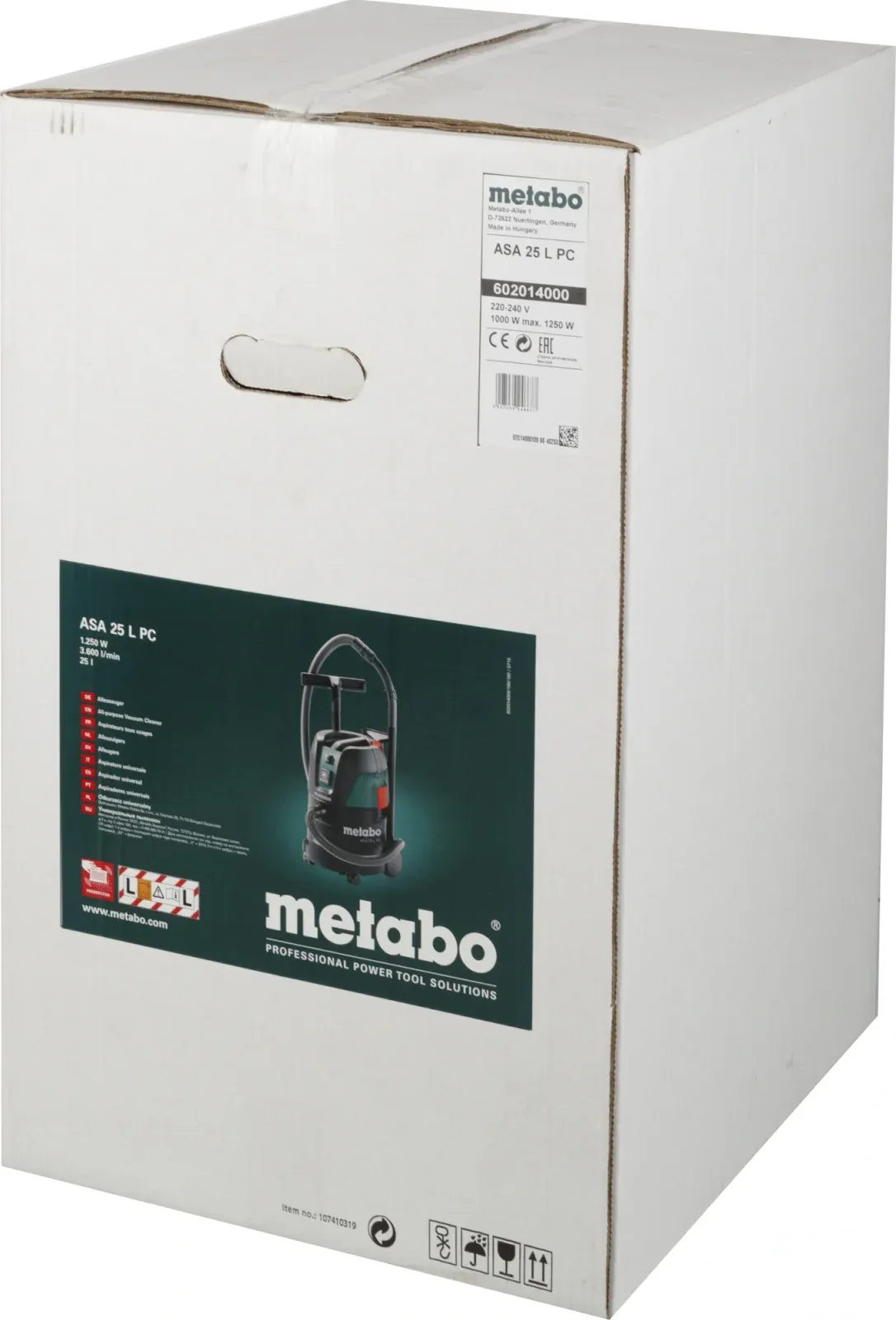 Строительный пылесос Metabo ASA 25 L PC 1250Вт уборка: сухая/влажная/выдув зеленый - фото 6