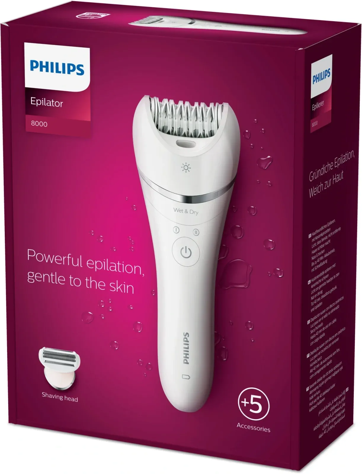 Эпилятор Philips BRE710/00 скор.:2 насад.:4 белый - фото 4