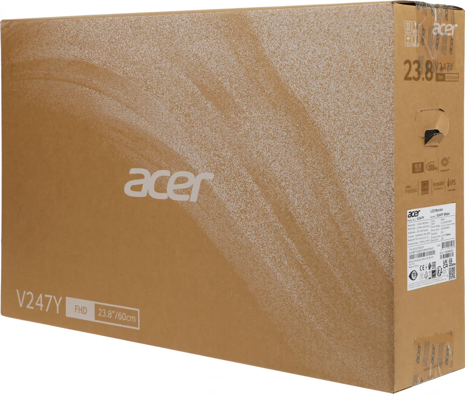 Монитор Acer 23.8 Vero V247YEbipv черный IPS LED 4ms 16:9 HDMI 250cd 178гр/178гр 1920x1080 100Hz FreeSync VGA DP FHD 4.3кг - фото 6