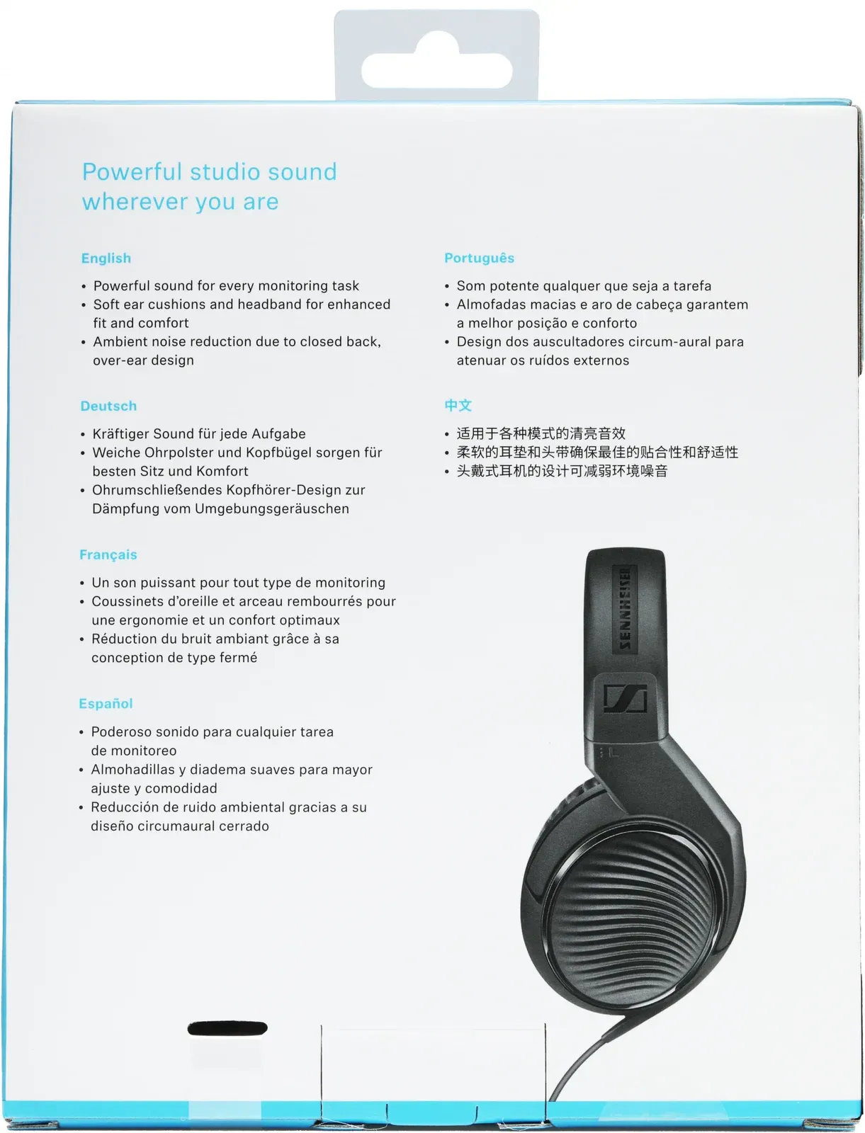 Наушники мониторные Sennheiser HD 200 PRO 2м черный проводные оголовье 507182 - фото 3