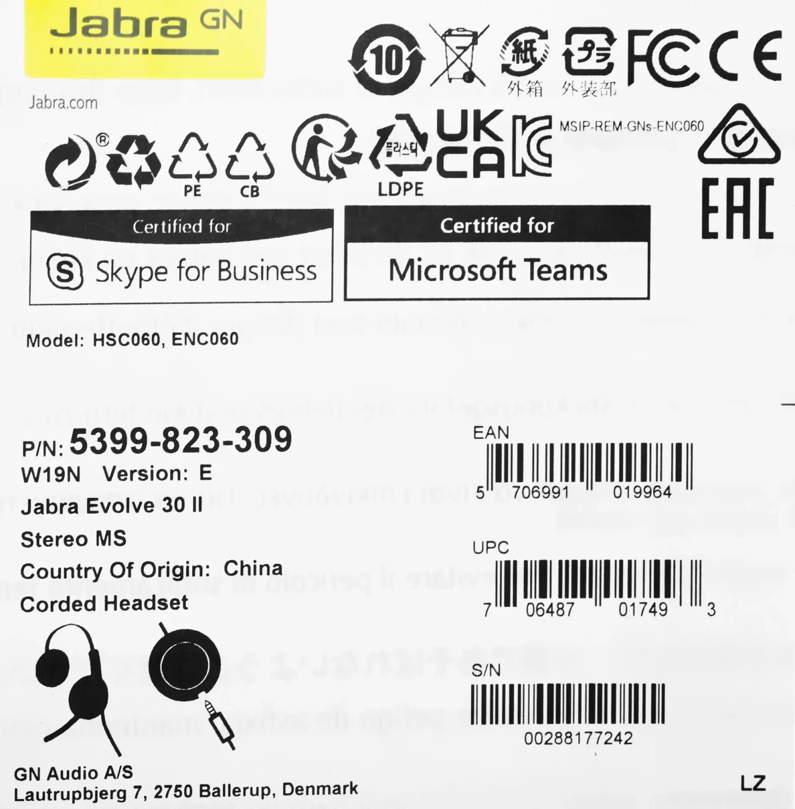 Наушники с микрофоном Jabra Evolve 30 II MS черный 1.2м накладные USB оголовье 5399-823-309 - фото 7
