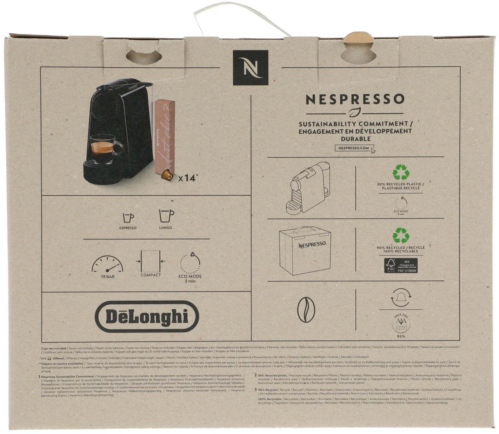 Кофемашина Delonghi Nespresso Essenza EN85.L 1260Вт лайм - фото 5