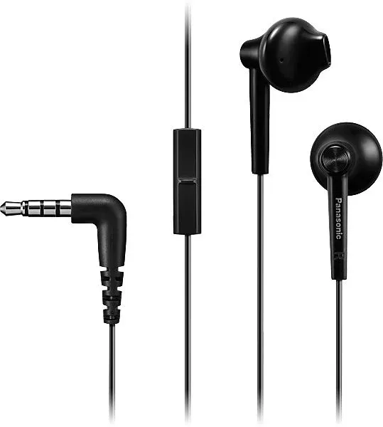 Гарнитура вкладыши Panasonic RP-TCM55GC-K 1.2м черный проводные в ушной раковине - фото 1