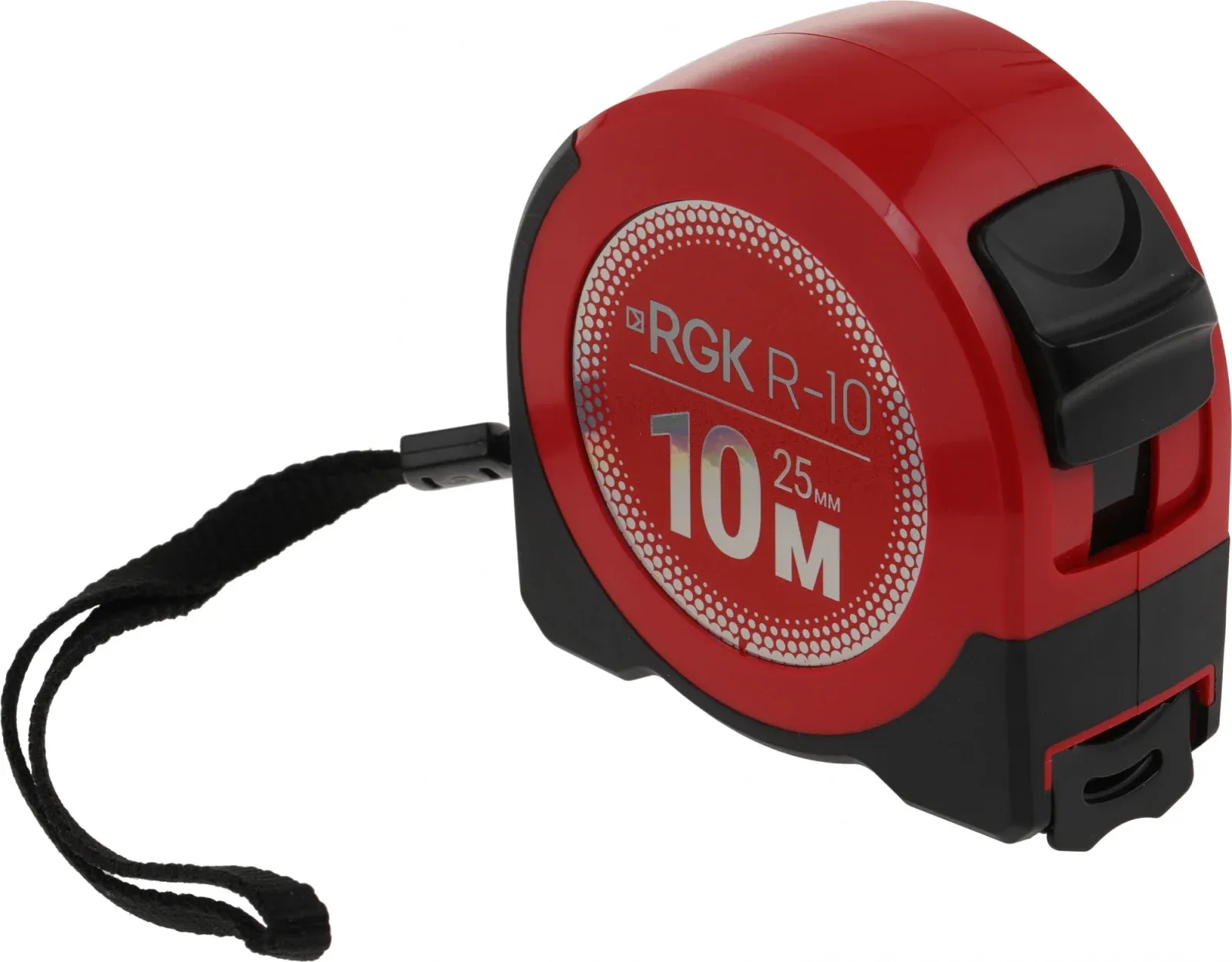 Рулетка строительная RGK R10 дл.полотна 10м изм.шкала в см зацеп простой красный/черный 755986 - фото 2