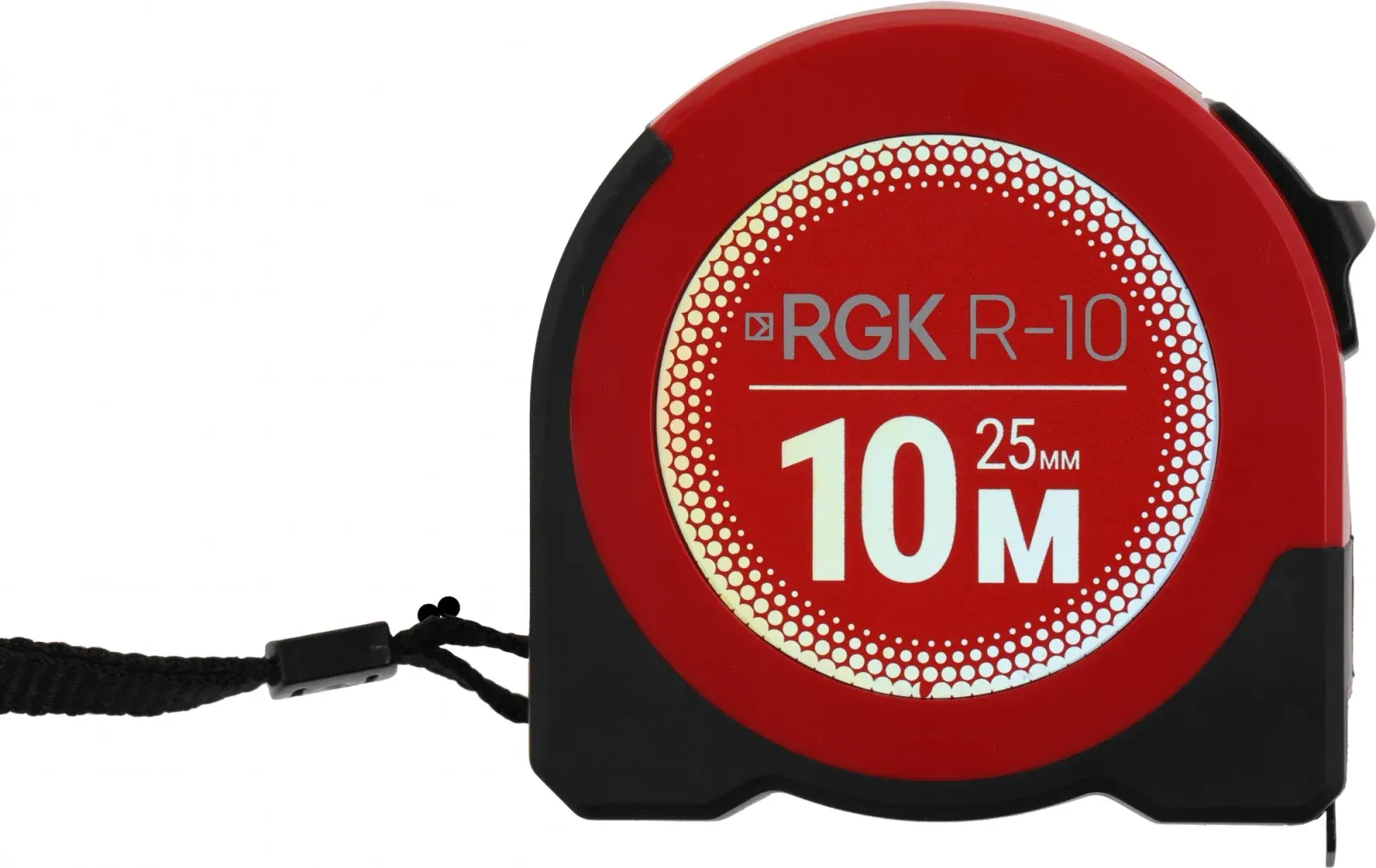Рулетка строительная RGK R10 дл.полотна 10м изм.шкала в см зацеп простой красный/черный 755986 - фото 5