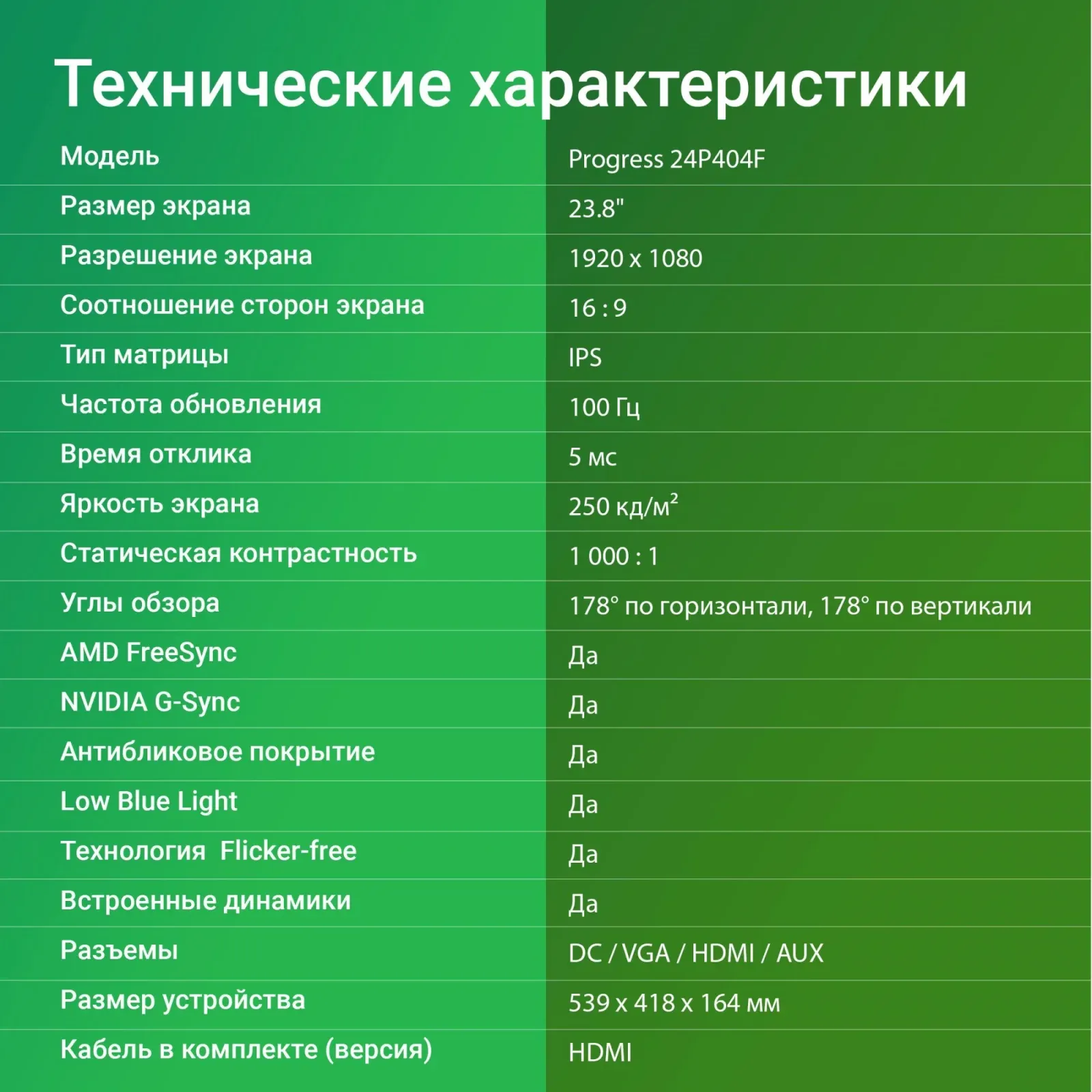 Монитор Digma 23.8 Progress 24P404F черный IPS LED 5ms 16:9 HDMI M/M матовая 250cd 178гр/178гр 1920x1080 100Hz VGA FHD 3.0кг - фото 7