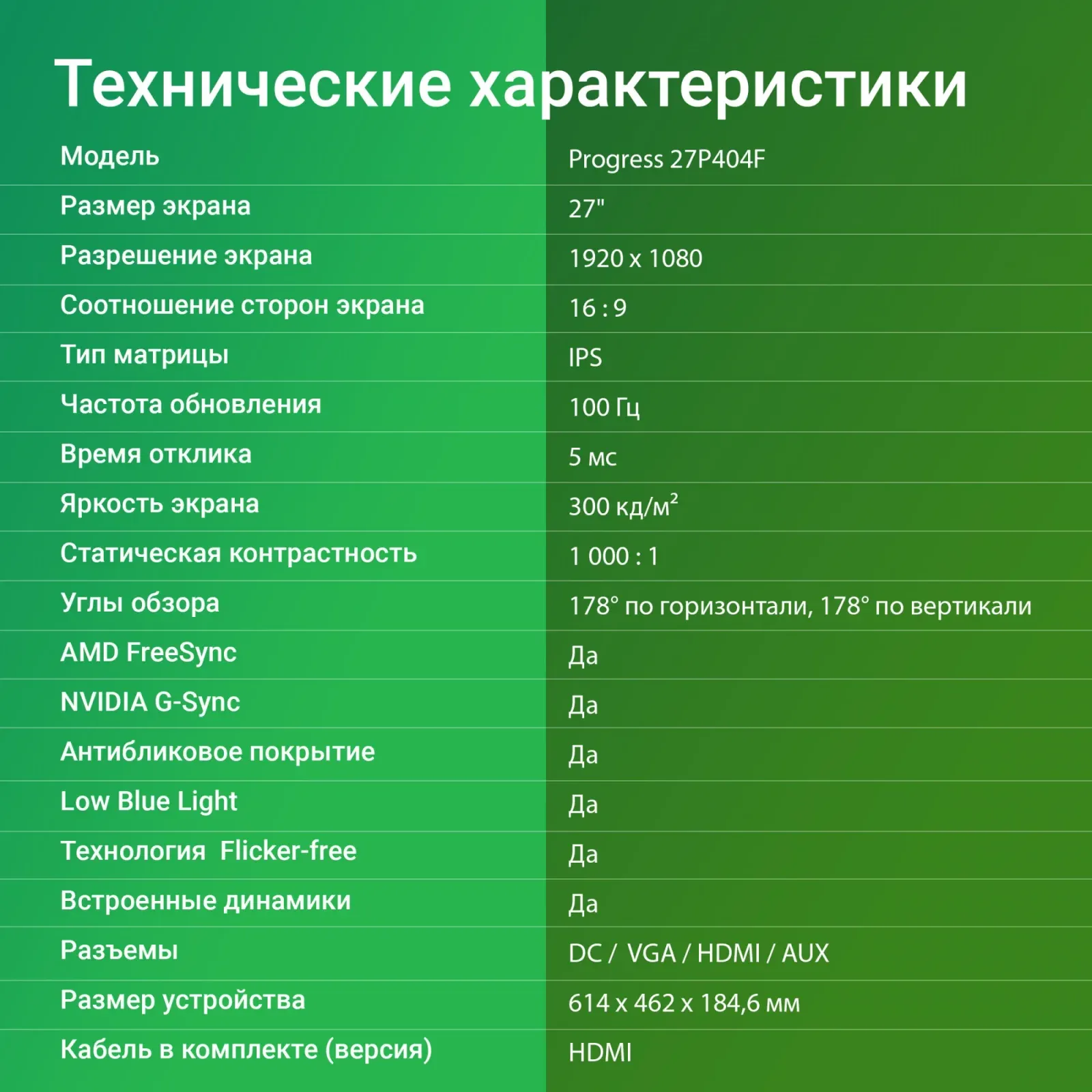Монитор Digma 27 Progress 27P404F черный IPS LED 5ms 16:9 HDMI M/M матовая 300cd 178гр/178гр 1920x1080 100Hz VGA FHD 4.3кг - фото 7