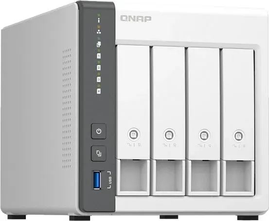 Сетевое хранилище NAS Qnap D4 REV. C 4-bay настольный Cortex-A55 RK3568B2, белый - фото 4