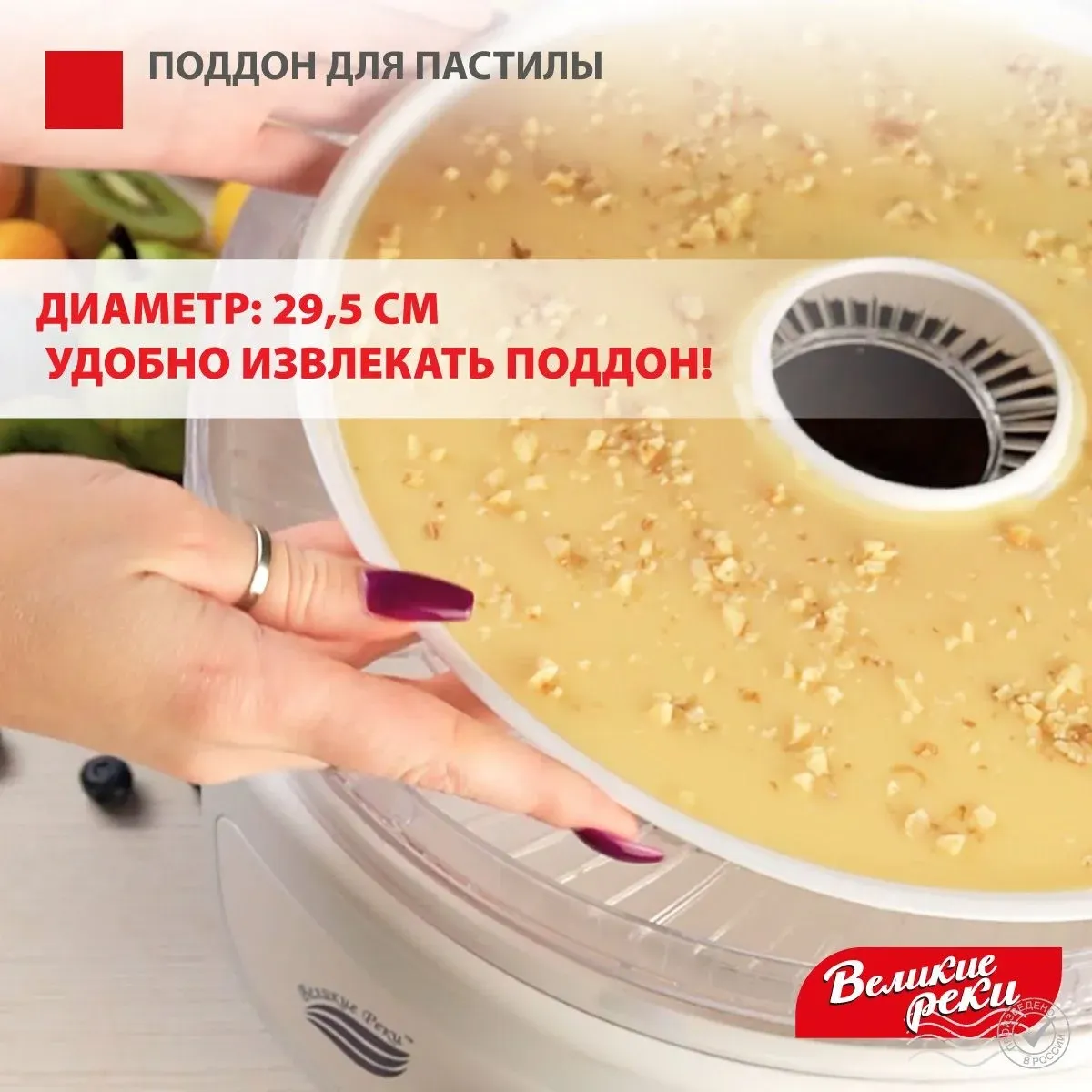 Поддон Великие Реки ВР-0505 для сушек для фруктов и овощей белый - фото 7